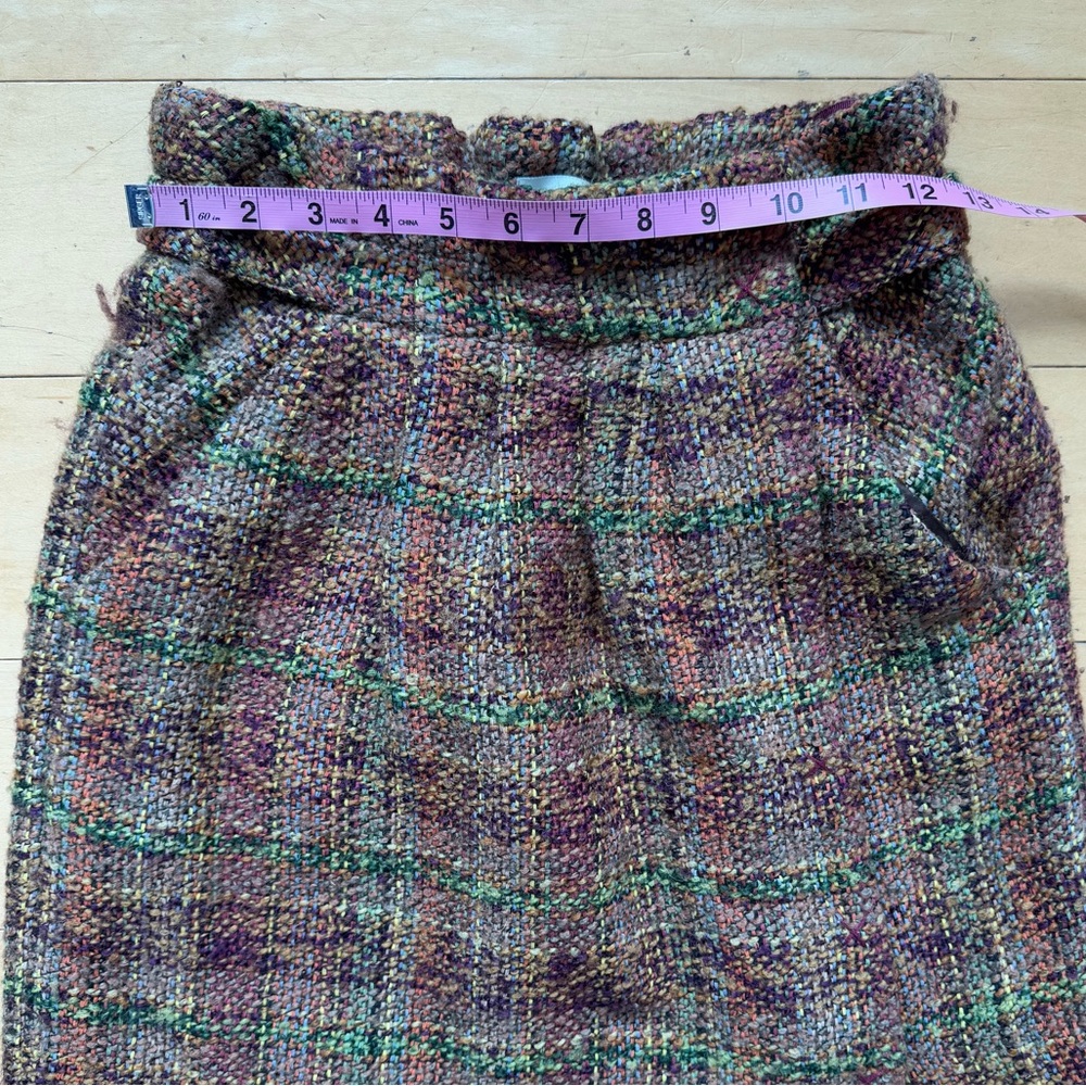 Anthropologie Odille Wool Blend Plaid Skirt, Sz 4, boucle, preppy classic office - Picture 10 of 13